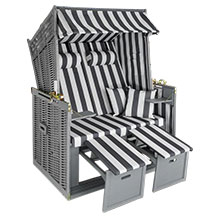 TecTake roofed wicker beach chair